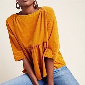 Maeve Corduroy Babydoll Top NWT XSP